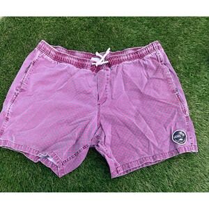 Vans Mens XL Board Shorts Pink Grey Checkerboard Elastic Waist Swim Trunks 30516